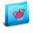 Folder Queen Heart Blue Icon 48x48 png